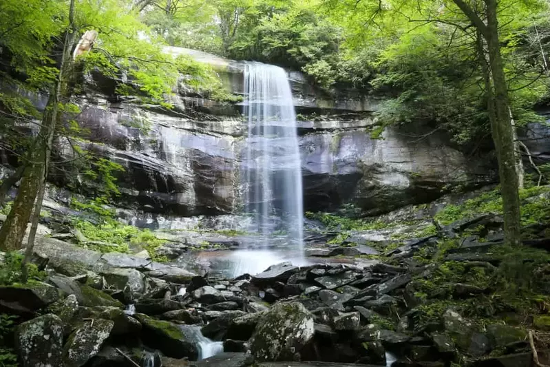 Rainbow Falls is one of the best waterfalls in the Smoky Mountains