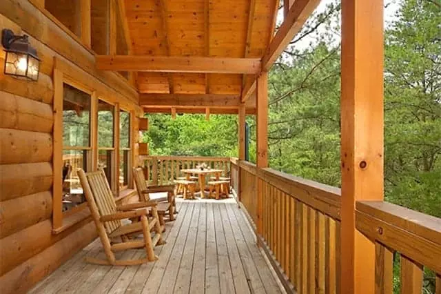 Porch of Gatlinburg cabin rental