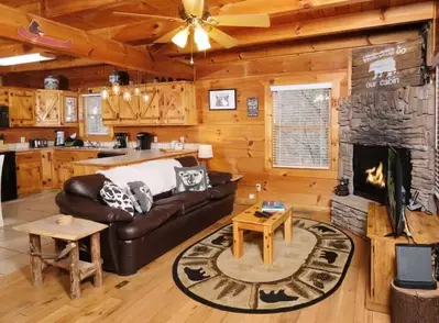 living room at cabin