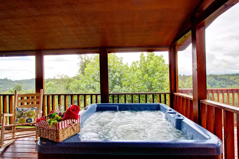 HOT TUB ON SCREENED DECK