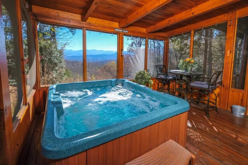 sevierville cabins with mountain views and hot tubs